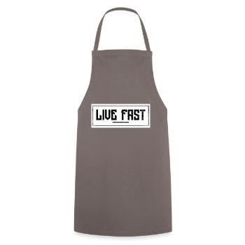 Live Fast Lettering - Cooking Apron - grey - Front - AI Model Male 185 dark (185cm)