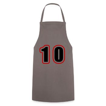10 Number College - Cooking Apron - grey - Front - AI Model Male 185 dark (185cm)
