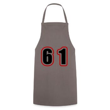 61 Number College - Cooking Apron - grey - Front - AI Model Male 185 dark (185cm)