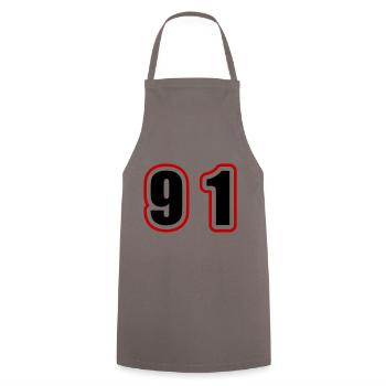 91 Number College - Cooking Apron - grey - Front - AI Model Male 185 dark (185cm)