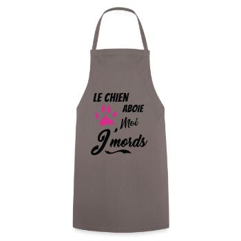 Le Chien Aboie moi je mords - Tablier de cuisine - gris - Devant - AI Model Male 185 dark (185cm)
