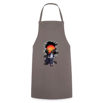 Horror Halloween Fleddermäuse Swordsman - Cooking Apron - grey - Front - AI Model Male 185 dark (185cm)