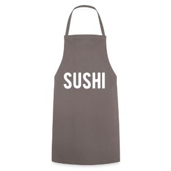 Sushi - Kochschürze - Grau - Vorne - AI Model Male 185 dark (185cm)