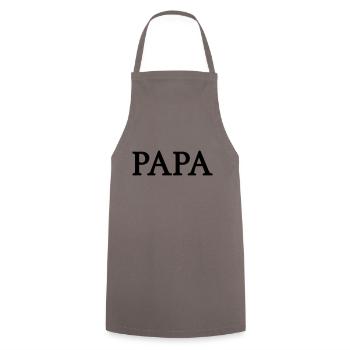 papa (1c) - Kochschürze - Grau - Vorne - AI Model Male 185 dark (185cm)