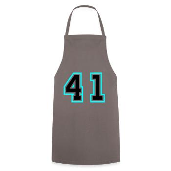 Symbole de 41 chiffres - Tablier de cuisine - gris - Devant - AI Model Male 185 dark (185cm)