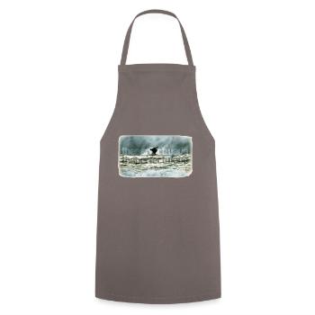 Surf sur la vague parfaite - The perfect wave - Tablier de cuisine - gris - Devant - AI Model Male 185 dark (185cm)