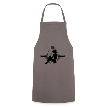 Woman Silhouette Celebrating Bottle Drinking - Cooking Apron - grey - Front - AI Model Male 185 dark (185cm)