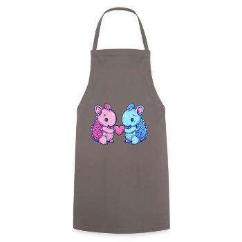 Armadillo Couple Love Couple In Love - Cooking Apron - grey - Front - AI Model Male 185 dark (185cm)