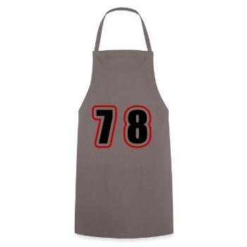 78 Number College - Cooking Apron - grey - Front - AI Model Male 185 dark (185cm)