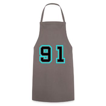 91 Symbole numérique - Tablier de cuisine - gris - Devant - AI Model Male 185 dark (185cm)