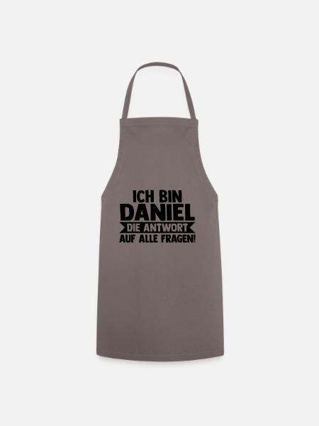 First name Daniel - Cooking Apron - grey