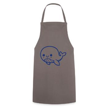 Süßer Wal Geschenk Idee blau - Kochschürze - Grau - Vorne - AI Model Male 185 dark (185cm)