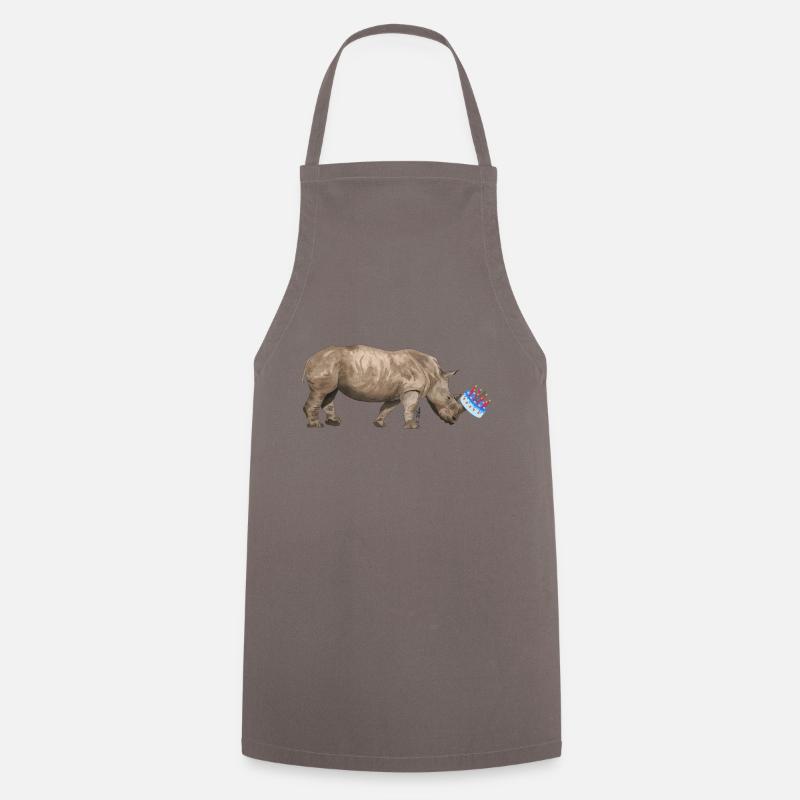 Geburtstags-Nashorn - Kochschürze - Grau