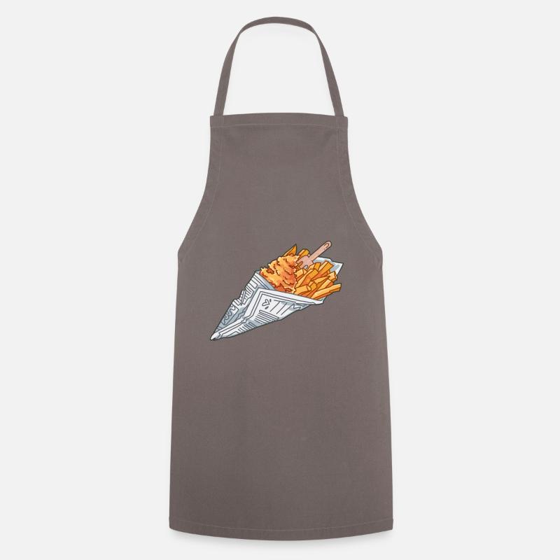 Fish and Chips - Cooking Apron - grey
