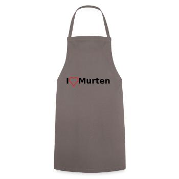 I Love Murten - Kochschürze - Grau - Vorne - AI Model Male 185 dark (185cm)