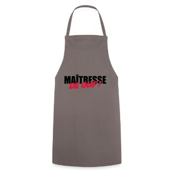 Maîtresse de OUF ! - Tablier de cuisine - gris - Devant - AI Model Male 185 dark (185cm)