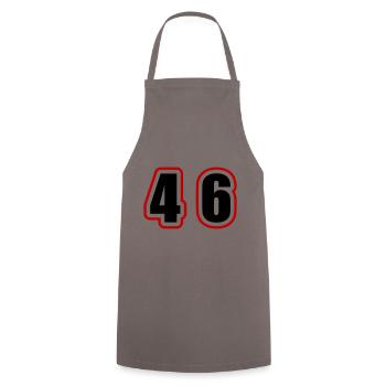 46 Number College - Cooking Apron - grey - Front - AI Model Male 185 dark (185cm)