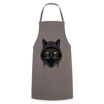 Cat Head Black Cat Bombay Happy Cat Cats - Cooking Apron - grey - Front - AI Model Male 185 dark (185cm)