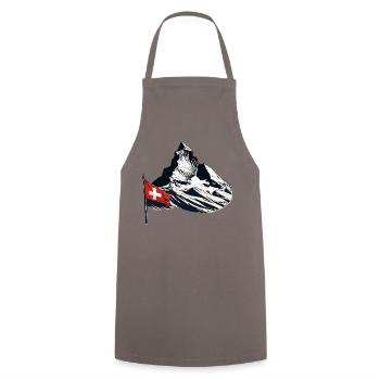 Mount Matterhorn Horu Alps Hiking Climbing - Cooking Apron - grey - Front - AI Model Male 185 dark (185cm)