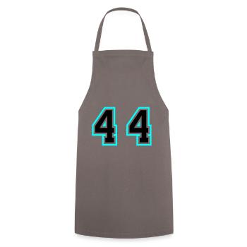 44 Zahl symbol - Kochschürze - Grau - Vorne - AI Model Male 185 dark (185cm)
