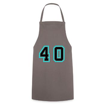 40 Zahl symbol - Kochschürze - Grau - Vorne - AI Model Male 185 dark (185cm)