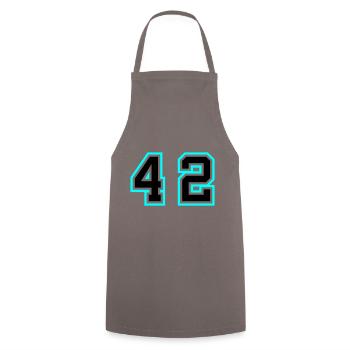 42 Zahl symbol - Kochschürze - Grau - Vorne - AI Model Male 185 dark (185cm)