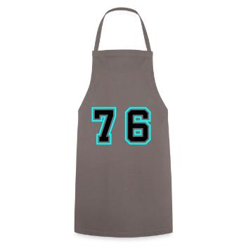 76 Number Symbol - Cooking Apron - grey - Front - AI Model Male 185 dark (185cm)