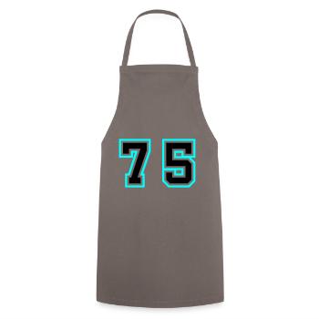 75 Number Symbol - Cooking Apron - grey - Front - AI Model Male 185 dark (185cm)