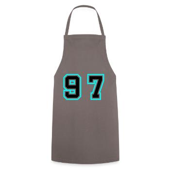 97 Number Symbol - Cooking Apron - grey - Front - AI Model Male 185 dark (185cm)