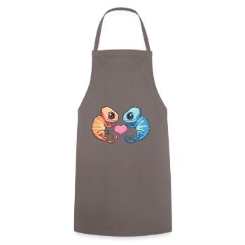 Chameleon Couple Love Couple In Love - Cooking Apron - grey - Front - AI Model Male 185 dark (185cm)