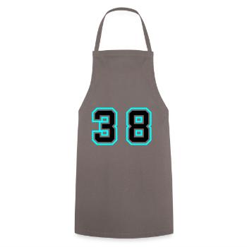 Symbole de 38 chiffres - Tablier de cuisine - gris - Devant - AI Model Male 185 dark (185cm)