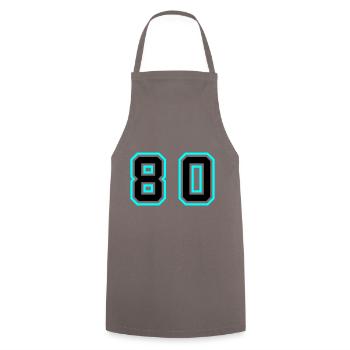 80 Number Symbol - Cooking Apron - grey - Front - AI Model Male 185 dark (185cm)