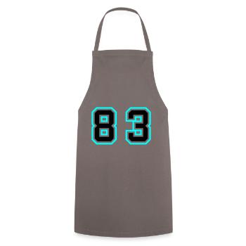 83 Zahl Symbol - Kochschürze - Grau - Vorne - AI Model Male 185 dark (185cm)