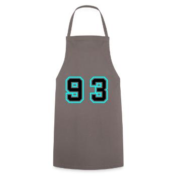 93 Number Symbol - Cooking Apron - grey - Front - AI Model Male 185 dark (185cm)