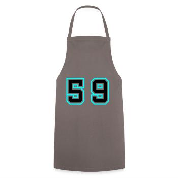 59 Number Symbol - Cooking Apron - grey - Front - AI Model Male 185 dark (185cm)