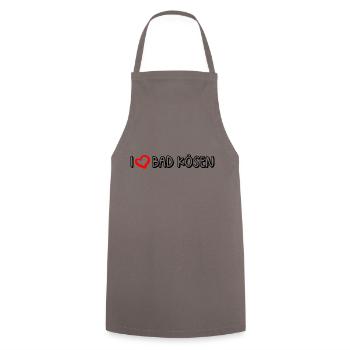 I love Bad Kösen - Kochschürze - Grau - Vorne - AI Model Male 185 dark (185cm)