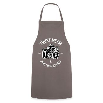 Photographer Trust me Vintage Camera Cool Pic Shot - Cooking Apron - grey - Front - AI Model Male 185 dark (185cm)