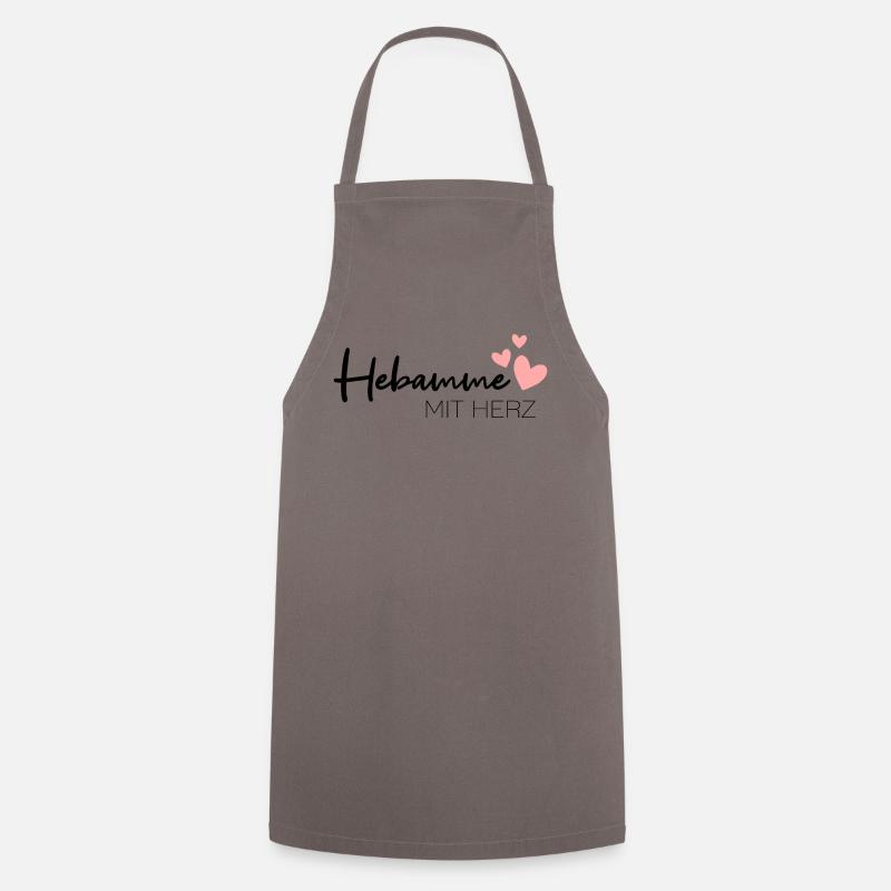 Hebamme mit Herz - Kochschürze - Grau