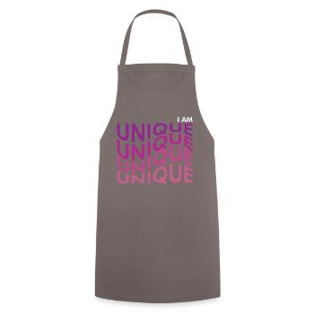 Je suis unique - l’amour de soi - Tablier de cuisine - gris - Devant - AI Model Male 185 dark (185cm)
