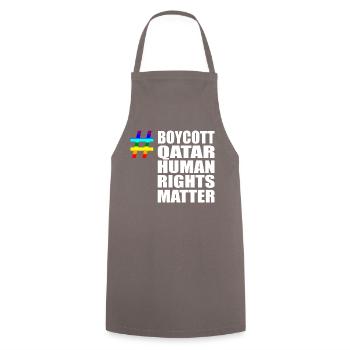 Boycott Qatar Qatar Human Rights Matter Verdict - Cooking Apron - grey - Front - AI Model Male 185 dark (185cm)