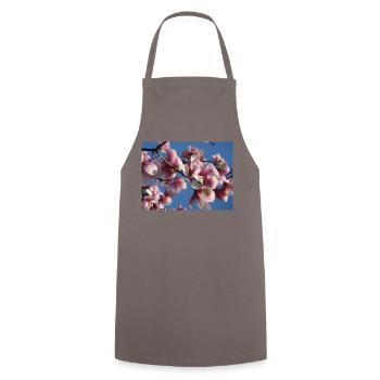 Branches de magnolia rose au printemps - Tablier de cuisine - gris - Devant - AI Model Male 185 dark (185cm)