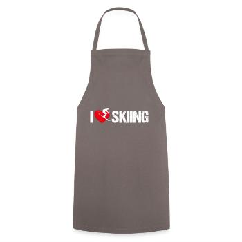 I love skiing - Kochschürze - Grau - Vorne - AI Model Male 185 dark (185cm)