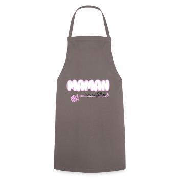 Mom without filter - Cooking Apron - grey - Front - AI Model Male 185 dark (185cm)