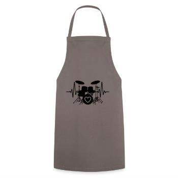 Heartbeat Drums Puls Drums | Color changeable - Cooking Apron - grey - Front - AI Model Male 185 dark (185cm)