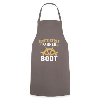 echte kerle fahren boot - Kochschürze - Grau - Vorne - AI Model Male 185 dark (185cm)