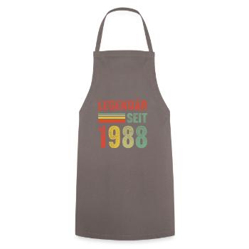 Legendär seit 1988 - Kochschürze - Grau - Vorne - AI Model Male 185 dark (185cm)
