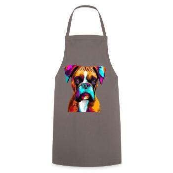 Boxer Paint Splash Art - Cooking Apron - grey - Front - AI Model Male 185 dark (185cm)