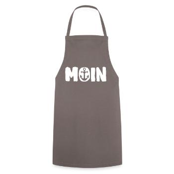 moin Anker Küsten Liebe ... Maritime - Kochschürze - Grau - Vorne - AI Model Male 185 dark (185cm)