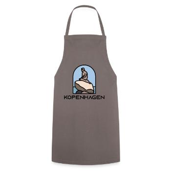 Copenhagen - Little Mermaid - Cooking Apron - grey - Front - AI Model Male 185 dark (185cm)