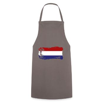 Drapeau néerlandais de la Hollande - Tablier de cuisine - gris - Devant - AI Model Male 185 dark (185cm)